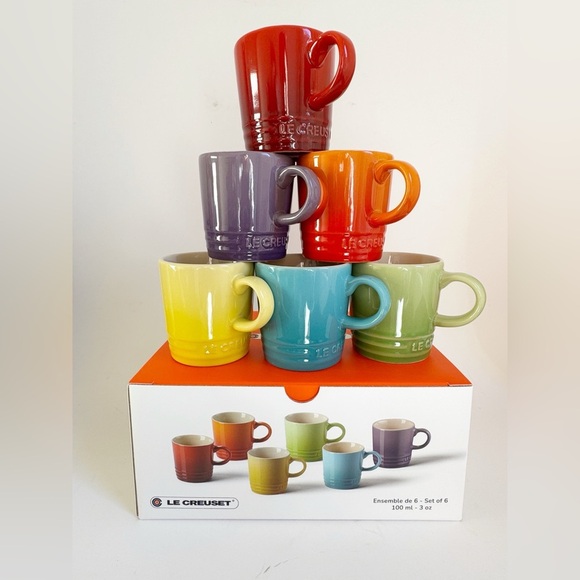 Le Creuset espresso mug set of 6, new